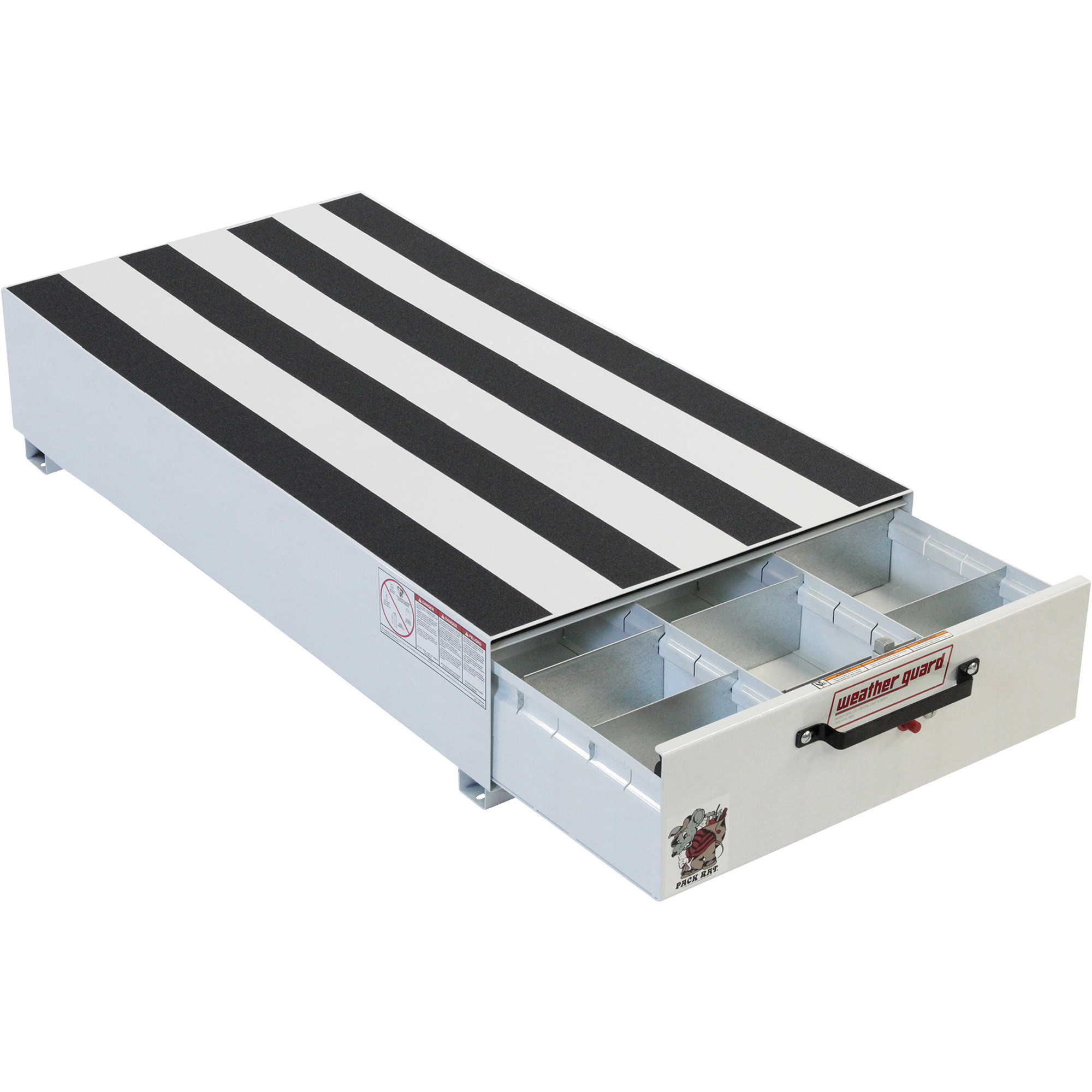Weather Guard Pack Rat Truck Box Storage Drawer, Steel, Brite White, 48in.L x 30in.W x 13in.H, Model# 337-3
